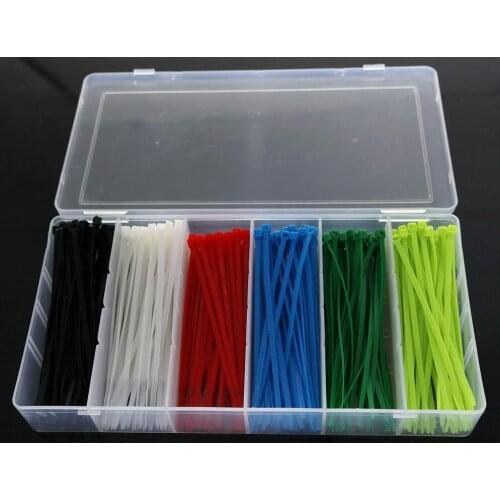 300Pcs / box 6 Colorful Self-Locking 3*100 Nylon Cable Ties Cable Zip Tie Loop Ties For Wires Tidy