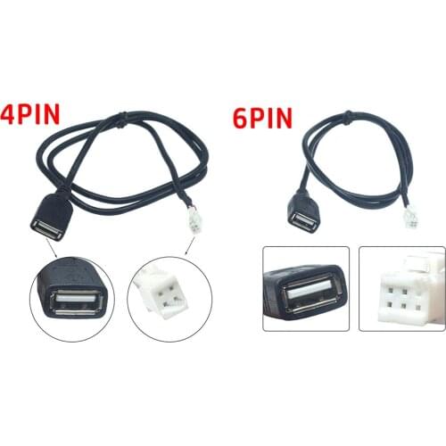 4Pin+6Pin Connector USB Extension Cable Adapter For Android Car Radio Stereo 75CM USB Cable USB Adapter