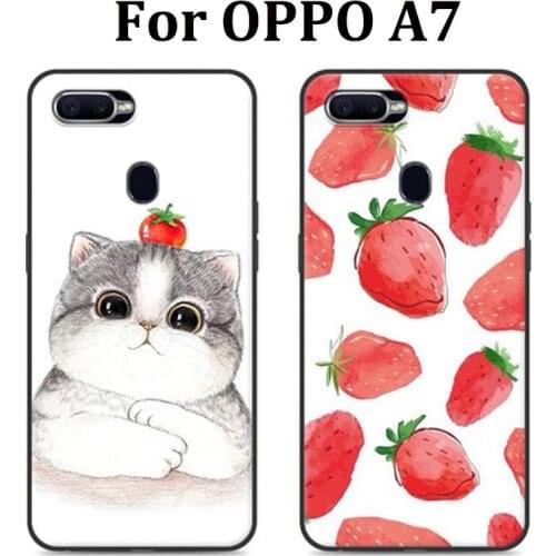 6.3inch For OPPO A7 Case cover cute cartoon Soft Silicon cover For OPPO A 7 A7 battery case Cover Shell For OPPO A7 phone cases