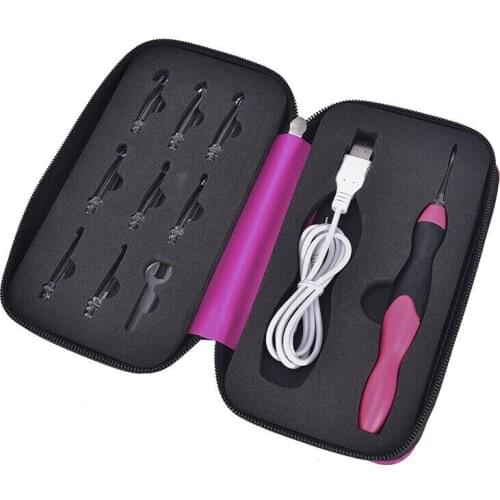 9/11pcs USB Rechargeable Knitting Hooks Needles LED Light Sewing Needles Knitting Needle Weave Crochet Hooks Sewing Tools