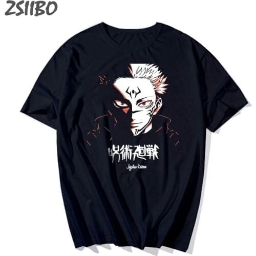 Graffiti Print Casual Harajuk Females tshirts Jujutsu Kaisen Unisex Short Sleeve T Shirt HipHop Summer Women T-shirt Anime Tops