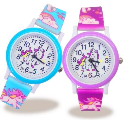 2021 New Unicorn Watch Children Learning Time Clock Kids Sports Quartz Watches Boys Girls Clock Child Baby Gift montre enfant