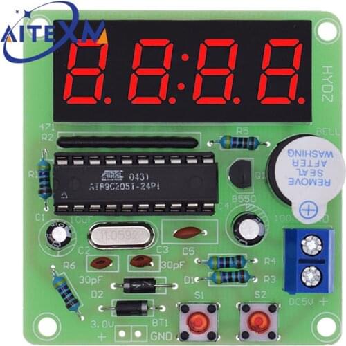 AT89C2051 Digital 4 Bits Electronic Clock Electronic Production Suite DIY Kit Learing Kit for Arduino