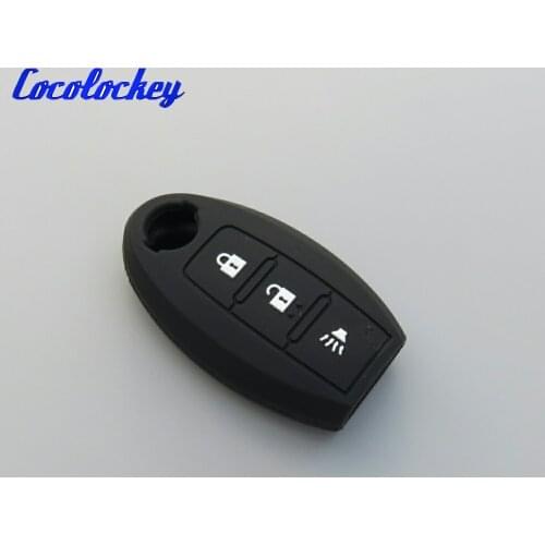 Cocolockey Silicone Car Key Cover Case Fob for NISSA Versa Rogue Pathfinder Smart Remote Car Key Cover 3 Buttons No Logo