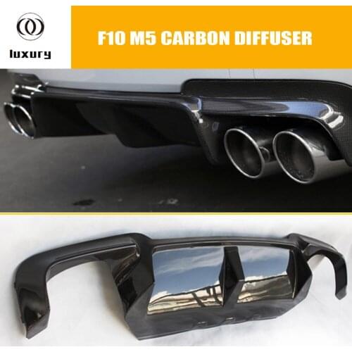 F10 M5 Carbon Fiber Rear Bumper Diffuser for BMW F10 M5 Bumper 2010 - 2016 Auto Racing Car Styling Tail Lip Spoiler Diffuser