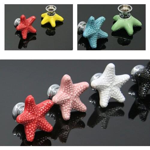 Starfish Style Door Knob Drawer Furniture Pull Handle Room Children Cupboard Cabinet Suitable Knobs