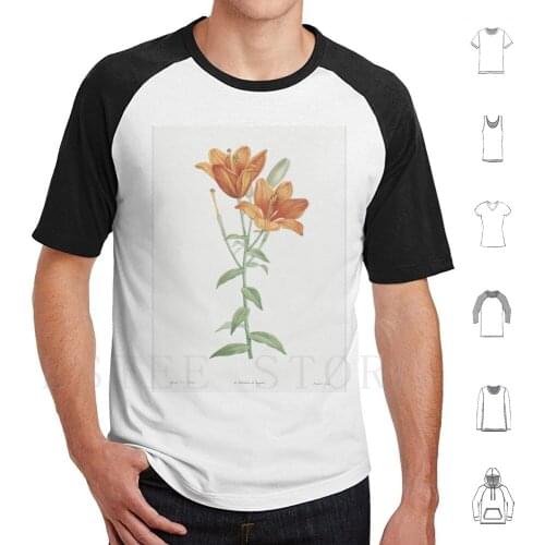 Orange Bulbous Lily From La Botanique De J J Rousseau By Pierre-Joseph Redoute ( 1759-1840 ) T Shirt DIY Big Size 100% Cotton