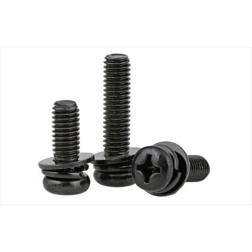 GB9074.8 carbon steel 12.9 round head screws black M2 M2.6 M3 M4 M5 M6 screws three combination screws zinc screw