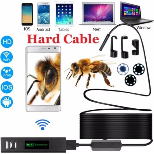 HD 1080P 1200P Wifi Endoscope 1M 2M 3.5M 5M 10M USB Inspection Camera Waterproof 8mm 8LED Borescope