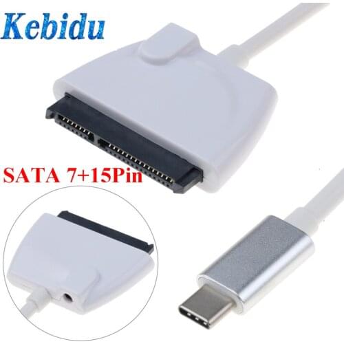 Kebidu USB 3.1 to SATA III HDD SSD Adapter Cable 10Gbps Type C For 2.5 Inch SATA Drive Support USAP 7+15 Pin Wholesale
