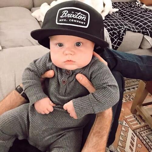 Newborn Infant Baby Boys Romper Knitted Ribbed Soft Cotton Jumpsuit Pajamas Long Sleeve Baby Sleeping Clothes