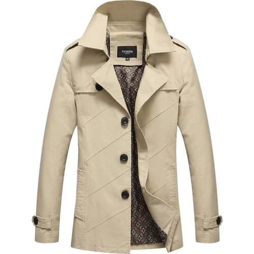 Spring Autumn Male Overcoat Long Jacket Coat Men Mens Trench Coat Trenchcoat Masculina Windbreaker Outwear Cotton Fabric