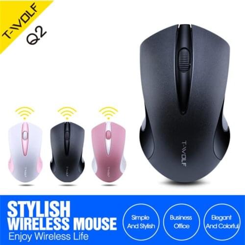 Q2 Optical Wireless Mouse Portable Ergonomic Mice USB Receiver 2.4GHz 10M Range For PC Computer/ Laptop/ Desktop Convenient Use