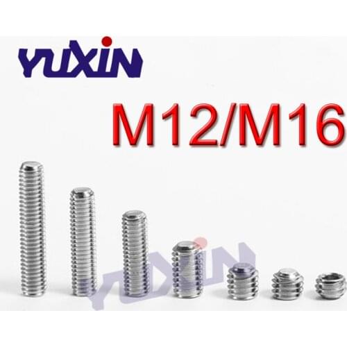 20Pcs/10Pcs Set Screw M12 M16 DIN913 GB77 A2-70 Stainless Steel 304 Inner Hex Hexagon Socket Plain Point End Grub Screws