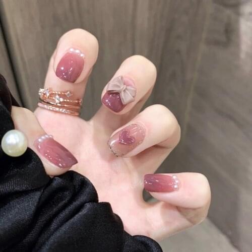24pcs French Jelly Grapes Wear Long Paragraph Fashion Manicure Patch False Nails Save Time Wearable Nail Patch Nail Art