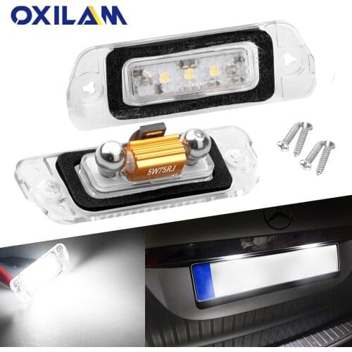 OXILAM No Error Canbus LED Car Number License Plate Light for Mercedes Benz X164 G Class 2007-2012 W164 2005-2011 W251 2006-2011