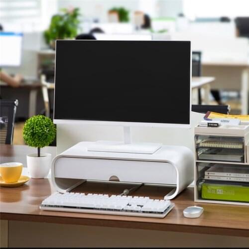 Laptop Stand Monitor Increase Rack Desktop Storage Drawer Monitor Bracket Letter File Holder Home Office ABS Organizer Shelf Box