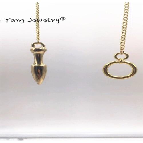 Pendulo Slinger Reiki Metalen Koperen Wichelroede Healing Piramide Hanger Charms Chakra Chrome gold Amulet pendulos para radiest