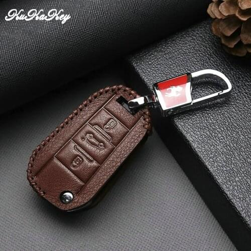 Car Key Case For Citroen C4 C5 C3-XR C-Qurtre C-Elysee Genuine Leather Remote Flip Key Ring Shell Holder For Citroen Accessories