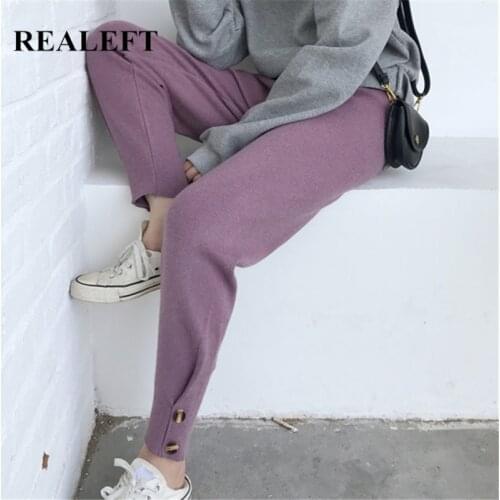 REALEFT Women's Knitted Trousers