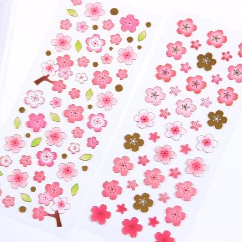 Romantic Cherry Blossom Stickers Diy Hand Account Book Album Stationery Mobile Phone Cute Decor Stickers Office School Supplies