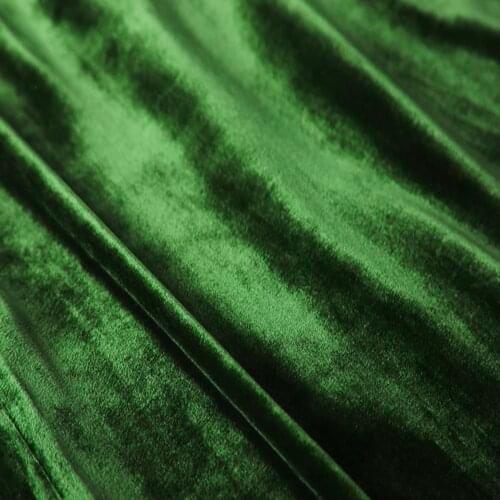 Silk Velvet Fabric 40 momme 140cm Width 55" Elegant Velvet Green Color China Silk Supplier