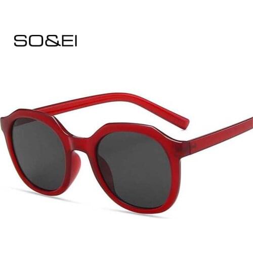 SO&EI Retro Round Sunglasses Women Fashion Jelly Color Eyewear Ladies Irregular Trending Sun Glasses Shades UV400