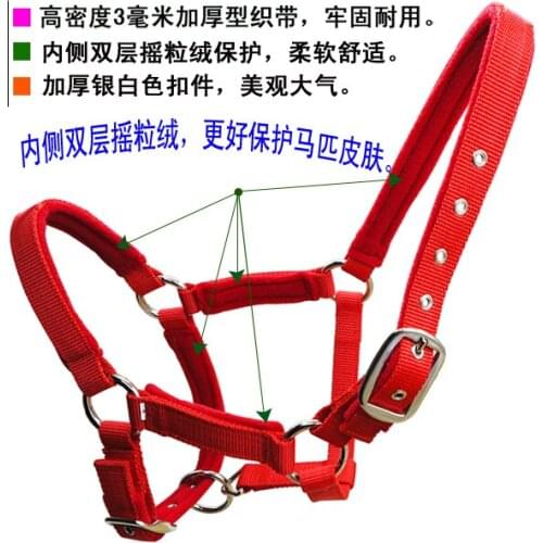 Thickened Bridle Metal Grommets Multi-stage Adjustable Length Double-layered Soft Cushion Horse Headstall