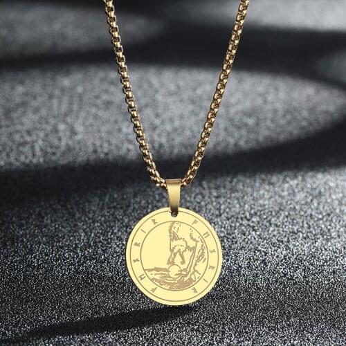 QIAMNI Vintage Wolf Son of Loki Amulet of Norse Pendant Necklace Runes Charm Choker Mythology Jewelry Talisman Christmas Gift