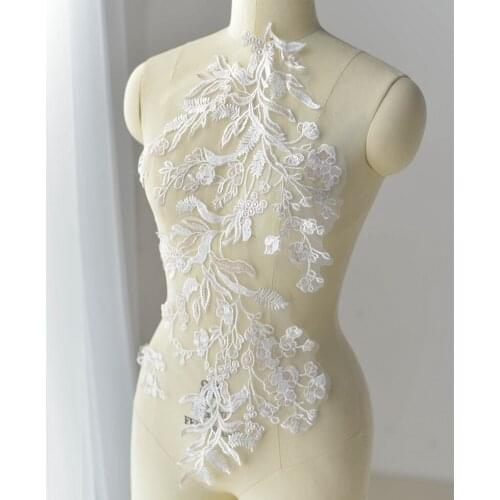 1/5 Pieces Exquisite Lace Applique Fabric Trim For Dance Costumes Bridal Decor Crafts Accessories