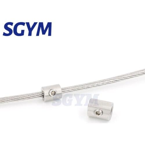 2pcs 304 stainless steel handscrew Clamp Wire Rope Clip with Hexagon Grub Screw Bolts buckle for 2 3 4 5 6 8 10 12mm steel wire