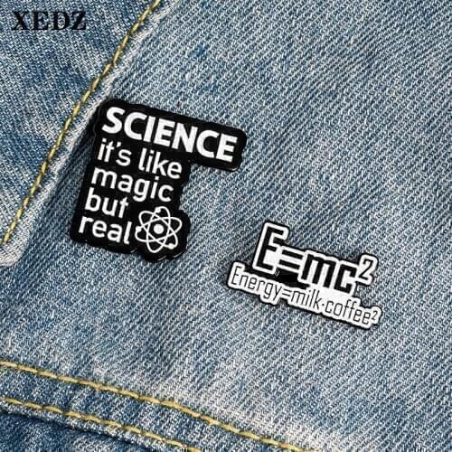 2020 chemical enamel pin science is a magic brooch real badge energy equal to milk * coffee bag lapel buckle brooch jewelry gift