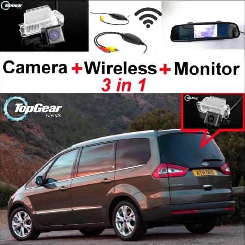 3 in1 Special Camera + Wireless Receiver + Mirror Monitor Easy DIY Parking System For Ford Galaxy MK3 2006~2014