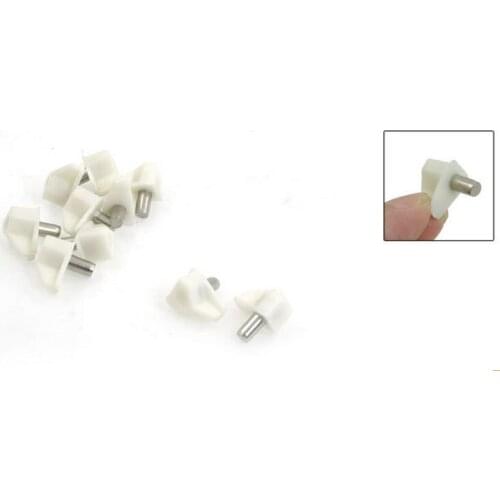 50 Pcs White Cap Metal Pin Glass Shelf Support Holder