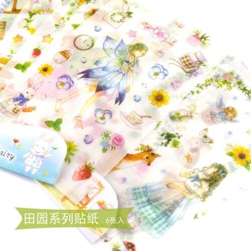 6 Sheets/lot Fairy Tales Story Decorative Stationery Stickers Scrapbooking DIY Diary Album Stick Label