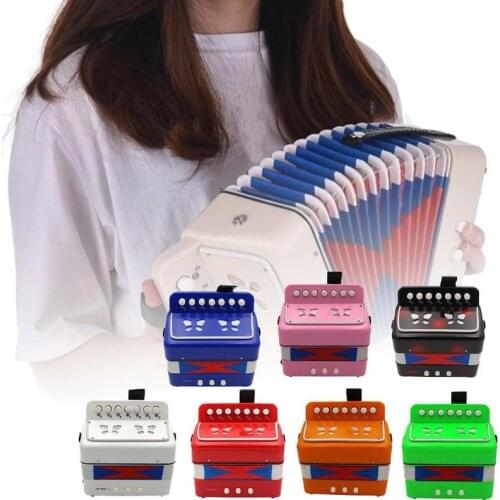7 Keys 3 Buttons Mini Accordion Children Musical Instrument Toys Children Beginners Practice Accordion