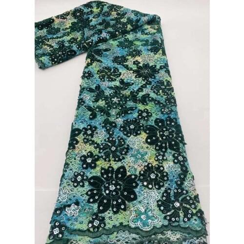 African Nigerian Flannel Fabric Embroidery Craft Sewing Designer Supplies Banquet Prom Party Dress Skirt 5 Yards Trimming Bpodq