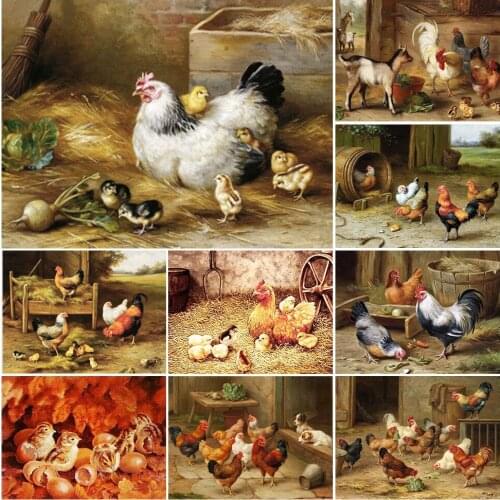 5D DIY Diamond Painting Full Square/Round Embroidery Chicken Home Decor Beads Mosaic Animal Cross Stitch Kit Rhinestone Art Gift