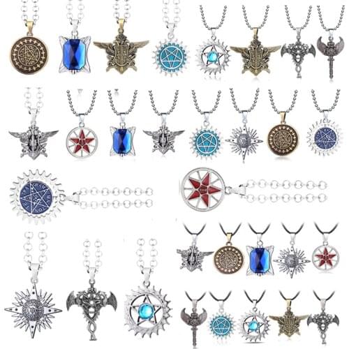 Anime Cosplay Jewelry Black Butler Necklace Ciel Demon Eye Pentagram Pendant Chain Necklace Mens Women Can Drop-shipping