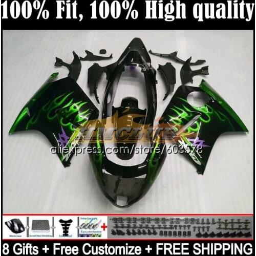 Blackbird For HONDA CBR1100XX 02 03 04 05 06 07 29CL.70 CBR1100 CBR 1100 XX 1996 1997 1998 1999 2000 2001 Fairings Green flames