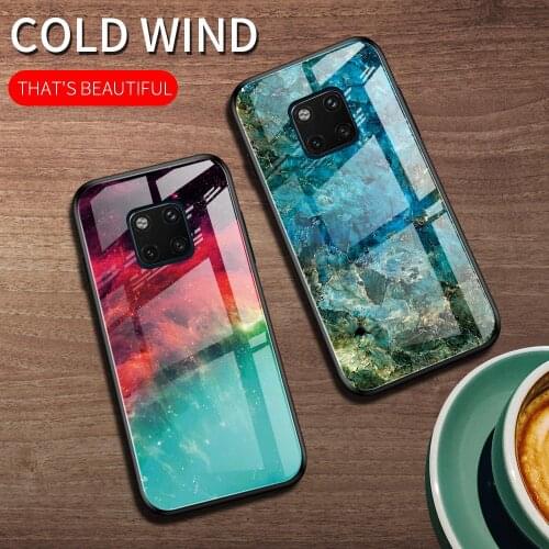Mate 20 Tempered Glass Case for Huawei Mate 20 Pro Glossy Stained Gradient Colorful Cover for Mate 20 Fundas for Mate 20x Capa