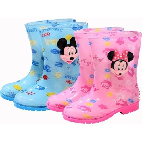 Disney childrens cartoon Minnie Mickey princess boys and girls non-slip soft bottom rain boots rain boots boots