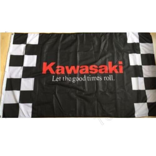 Kawasaki flag 3X5FT banner 100% polyester car flag free