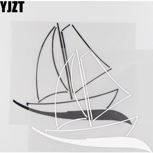 YJZT 17CM*14.8CM Personalized Sailboat Decoration Car Sticker Vinyl Decal 1A-0079