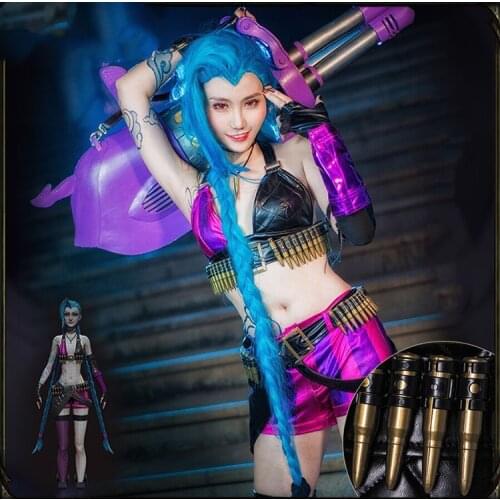 Jinx LOL Cosplay Costume Jinx Cosplay Game LOL Costume Women Halloween Costumes Full Set