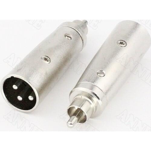 10pcs/lot J3P 3 Pin XLR Male To J RCA Male Socket Lotus Microphone Connector