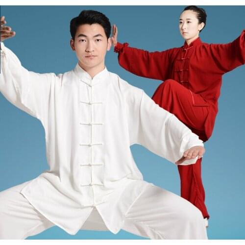 Martial impression Taiji costume for men, cotton silk Taijiquan costume for spring and autumn, womens martial arts performance