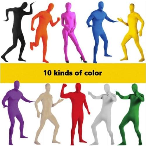 Adult Full Body Zentai Suit Custome for Halloween Men Second Skin Tight Suits Milk Fiber Bodysuit Cosplay Costumes