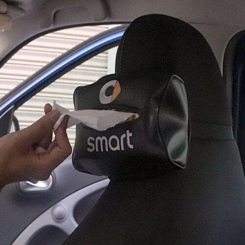 For Mercedes Smart 451 450 453 Fortwo Forfour Leather Car Armrest Box Chair Back Door Slot Tissue Bag