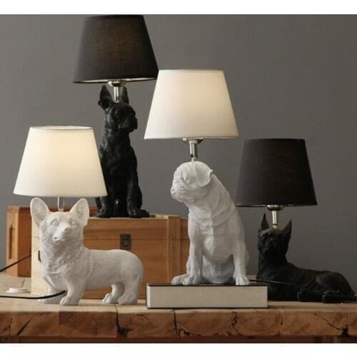 Creative Decorative Dog Desk Lamps Nordic Denmark Retro Bedroom Bedside Lampschildrens Room Study Living Room Luminaries MING